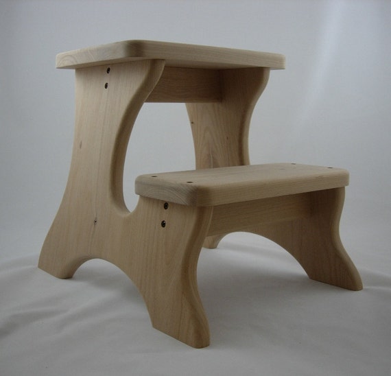 Items similar to Extra Deep Step Stool, Wooden, Wood ...