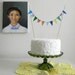 Blue Loden Fabric Cake Bunting Decoration - As Seen On HGTV Blog