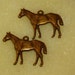 Vintage Horse Charms Dangles Pendant antique Brass Ox Horses Farm