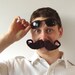Felt brooch moustache dark brown