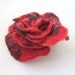 Felted flower brooch Red Rosa