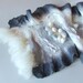 Nuno felted scarf ruffle shibori Grey White
