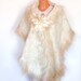 Felted scarf wrap Wedding Fur White beige gift brooch cap
