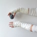 Felted fingerless gloves Mittens - white silk wedding