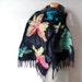 Felted scarf stole Black Butterfly under 100