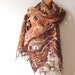 Nuno felted scarf Brown ginger fox Autumn