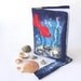 Felted journal notebook cover Blue red fish sea gift under 25