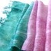 Cobweb Felted scarf - Mint Pink Teal