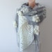 Nuno felted scarf white grey lace
