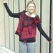 Nuno felted vest - Black Red Fire reversible