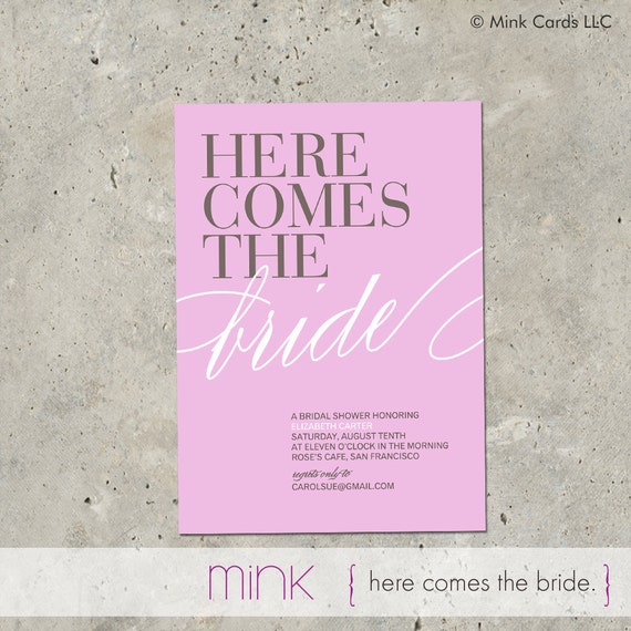 Here Comes The Bride Shower Invitation 2