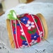 Charming Vintage Embroidered Woven Fabric Lace Trim - Red, White & Blue Floral Theme