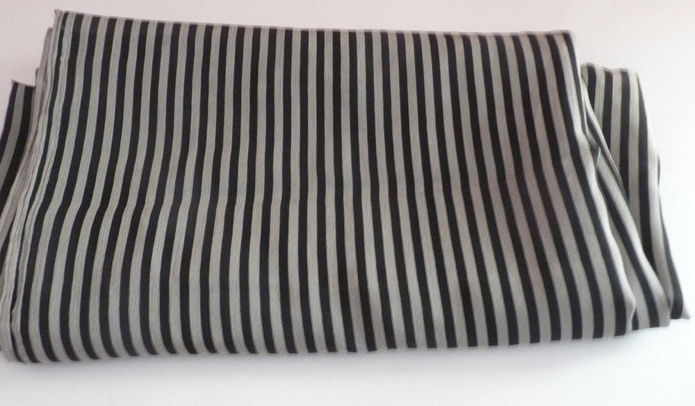 Black and Grey Striped Fabric 2 1/2 yards by RainyDaySupplies