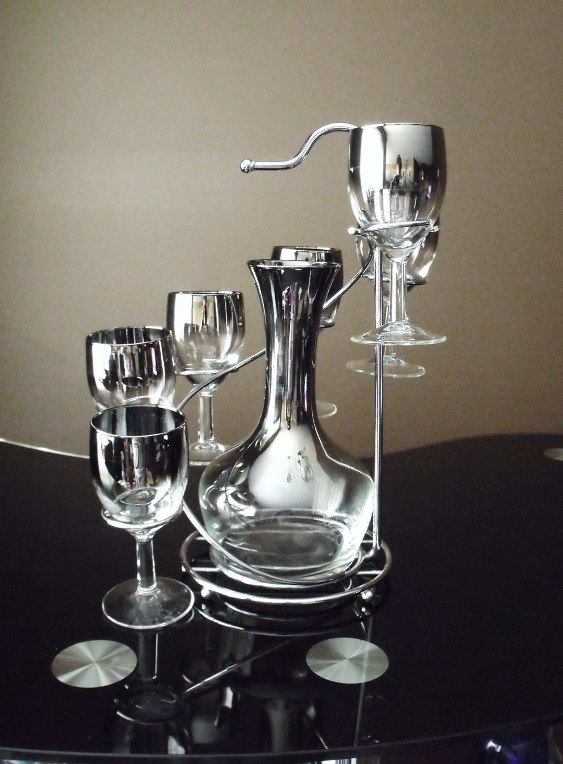 vintage wine decanter set mid century barware mad men