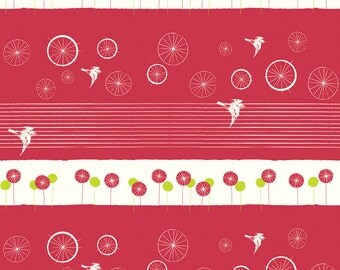Birch AVALON by jaycyn - Take Flight Cherry- Organic Cotton Fabric - low shipping
