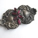 Vintage 2 Part Buckle Gothic Style Red Rhinestones