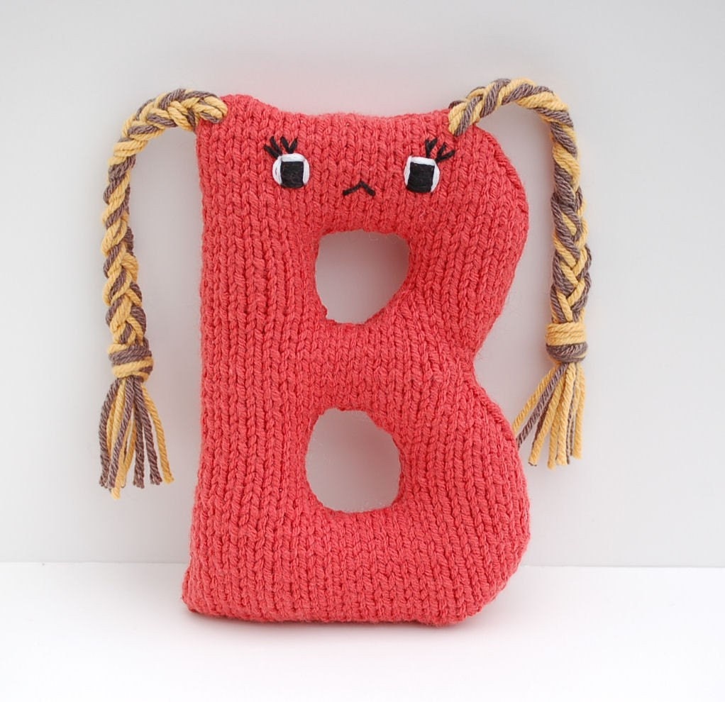 Letter B Alphabet Stuffed Toy Knitting PATTERN Babette