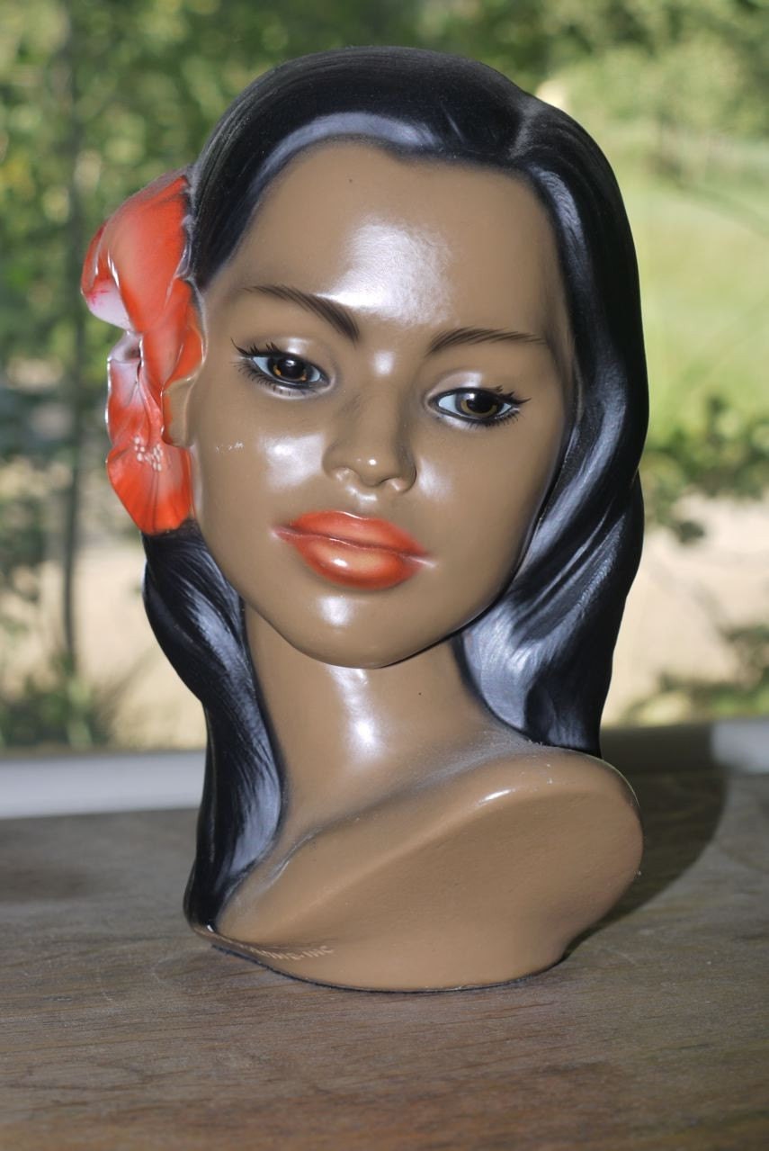 Vintage Marwal Hawaiian Woman Bust with Flower