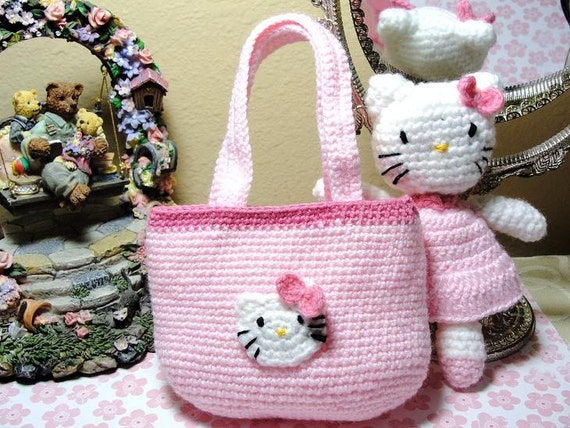 Crochet Hello Kitty purse by JudysHobby on Etsy