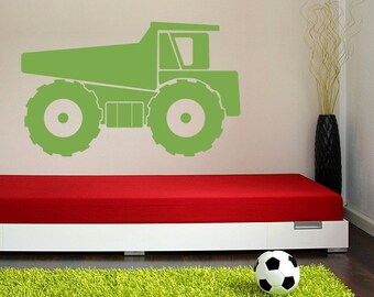 Dump Truck Wall Decal, Nursery Wall Decal, Childrens Room Decor, Boys Wall Art, Boys Wall Decor, Construction Wall Decals