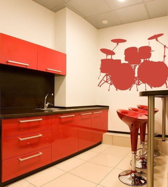 Items similar to Wall Decal Drums Drumset Drummer Music Lover Musician