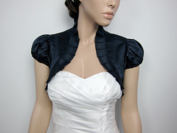 navy satin bolero