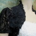 Black short sleeve corded lace wedding bolero jacket shrug