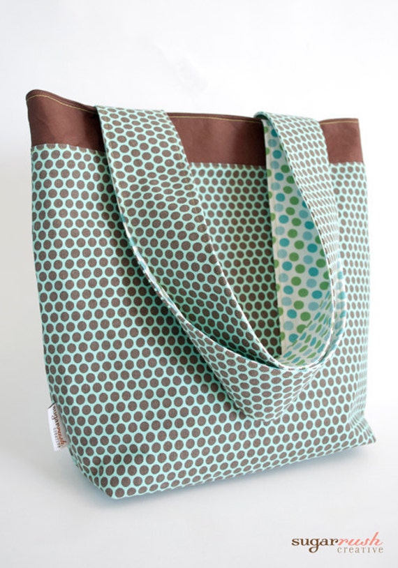 Polka Dot Tote Bag by sugarrushcreative on Etsy