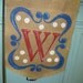 Burlap Yard Flag Personalized with Monogram and Scroll