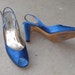 Vintage Bruno Magli Sapphire Peep Toe Sling Back Heels Size 7 1/2