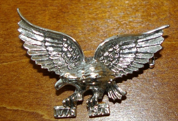 American Eagle Brooch Silver Tone Signed Gerrys Vintage