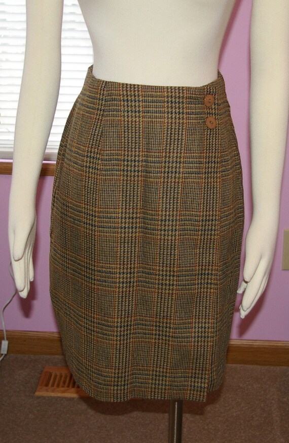 Gorgeous Brown Tweed Wrap Skirt Size S/M Tamaño 4 marrón