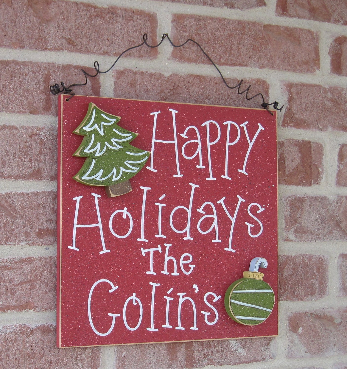 Custom Personalized Name Family Holiday Sign for door wall
