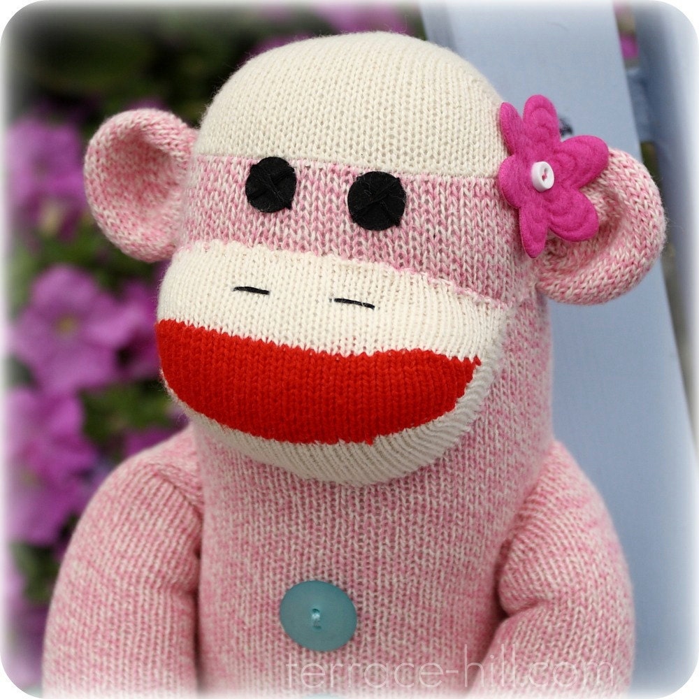 pink sock monkey