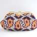 sunglass / eyeglassescase- orange flower on gray -snap case- frame purse
