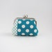 Coin purse- Mini jewelry case with ring pillow- kiss lock coin case- blue polka dots