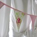 Shabby Chic Fabric Bunting Garland in Shades of Pink, White and Green