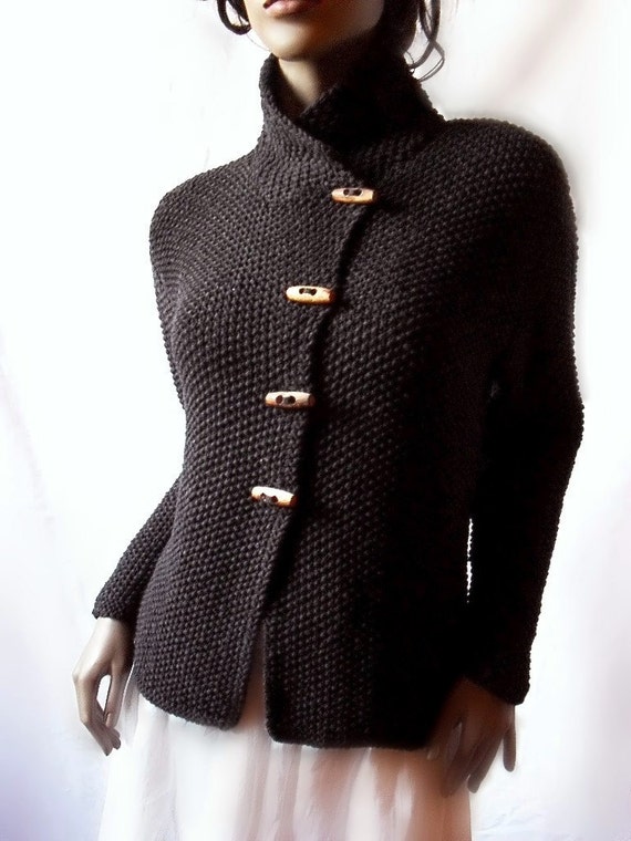 Women's Knit Jacket Merino Wool Cardigan and Cable knit