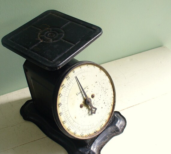 Vintage Antique Kitchen Scales by Columbia Black Metal Rustic