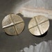 Modernist Sterling Earrings LOEBER LOOK Large Textured Gleaming Hand Forged Circles Very Early Design Clip On free gift box