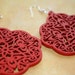 Red wooden earrings