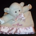Personalized Embroidered Lovey LAMB Carry Me Everywhere Security Blankey Pal with BABY PINK Satin Trim