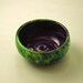 Glass Ring Bowl in Green and Purple