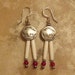Buffalo coin mini hair pipe earrings red