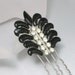 Art Deco Rhinestone Comb Vintage Black and White Hair Accessory