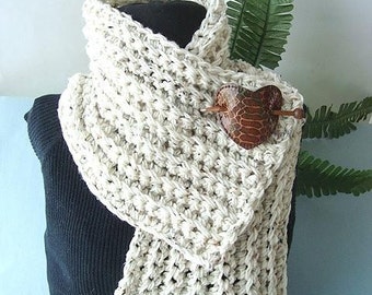 Crochet Pattern, CHUNKY RIDGED COWL num 106 or Scarf for men or women ...