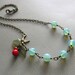 Robin Red Cherry Sea Blue Opalite Necklace