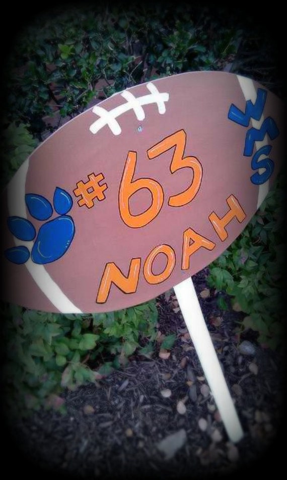 Custom made hand painted football team yard sign by myzanyzoo