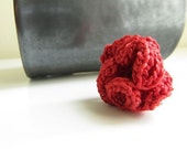 Blooming Crochet Ring - Red