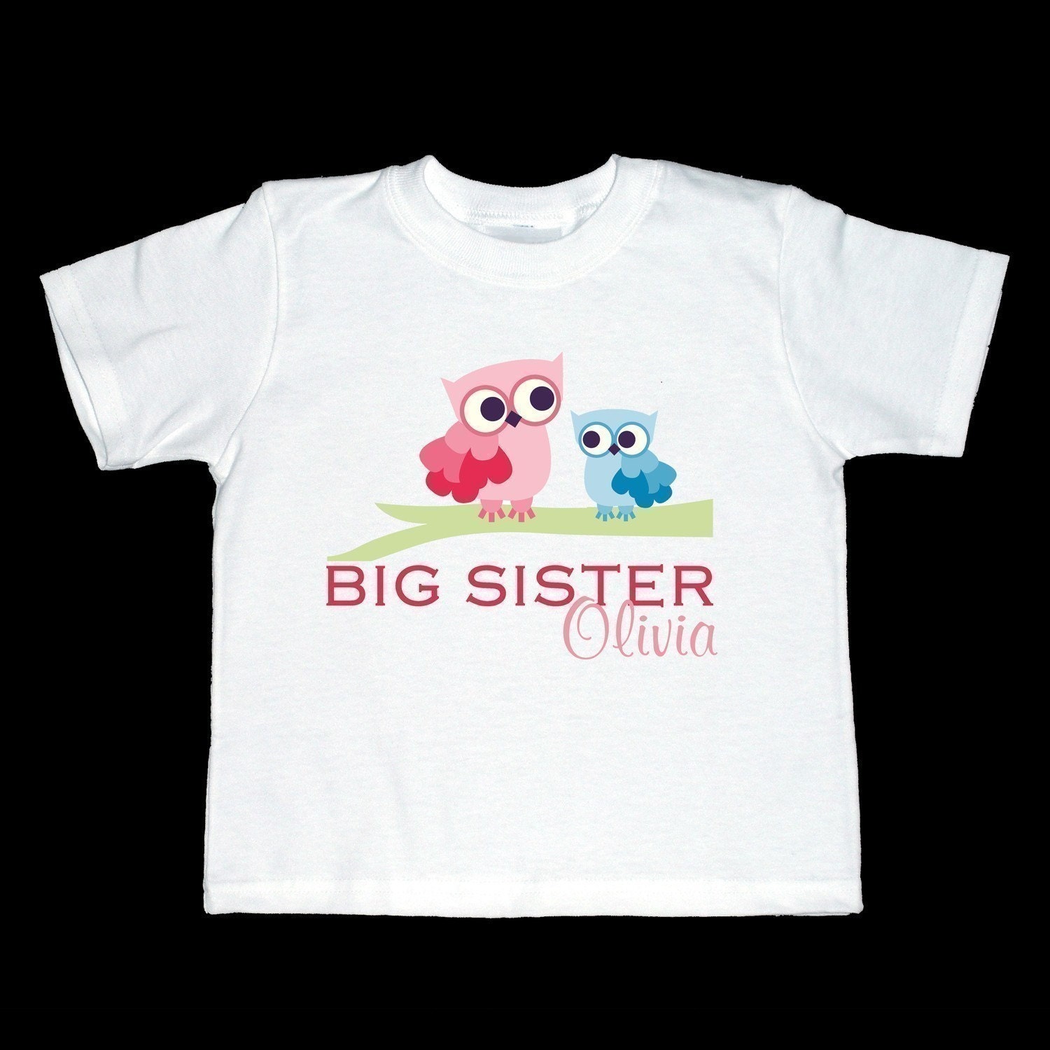 Adorable Owl Big Sister Shirt Personalized with your